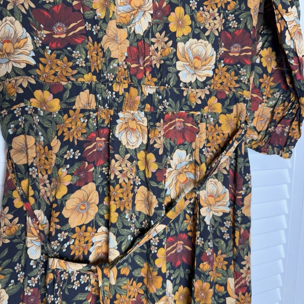 FARM Rio Floral Wrap Maxi Dress in Black, Rust & Mustard - Picture 11 of 14